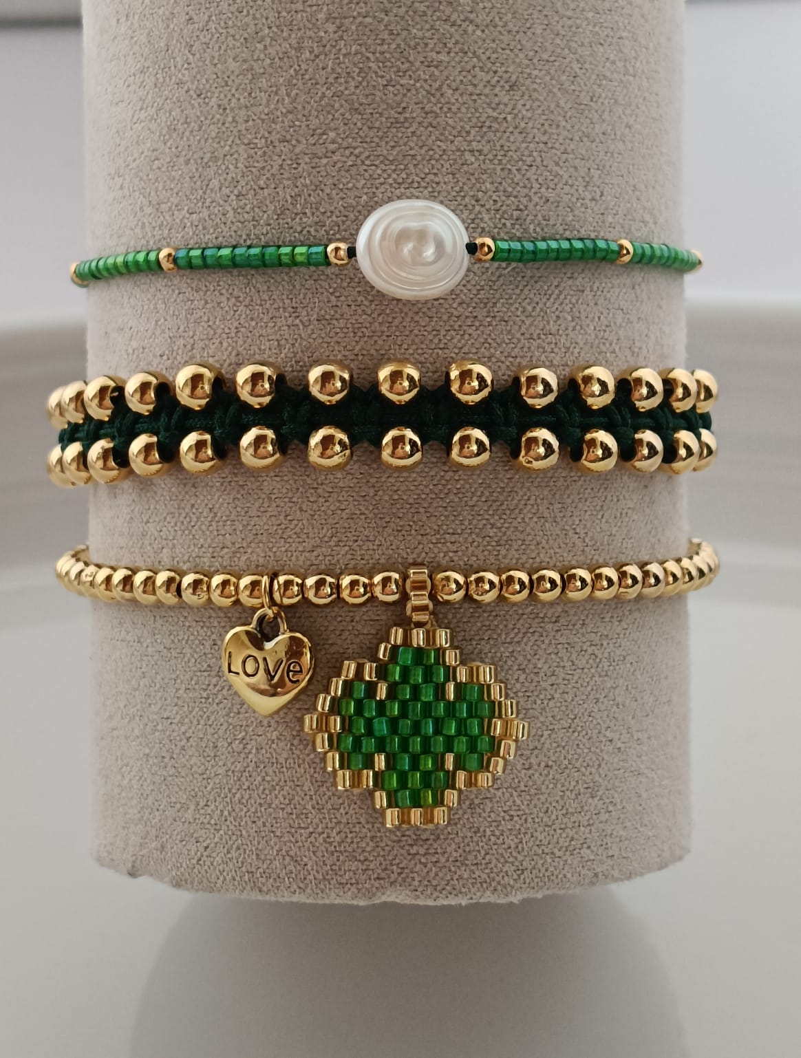 Pulsera tejida en miyuki trébol van Cleef- Invicta21.accesorios